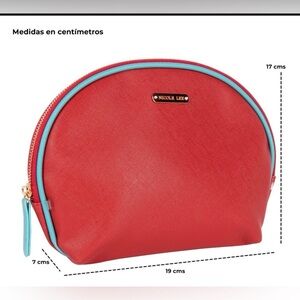 Nicole Lee Red and Blue Cosmetic Bag